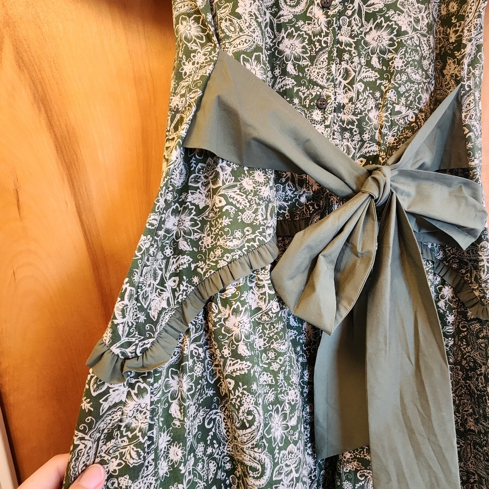 🆕️NWT Taylor Tillman Women's Julie Midi Dress in Olive Paisley, Size S/M, $225 - Picture 6 of 12